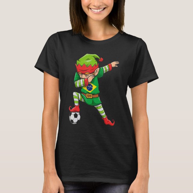 Camiseta Navidades del equipo de fútbol Dabbing Elf (Anverso)