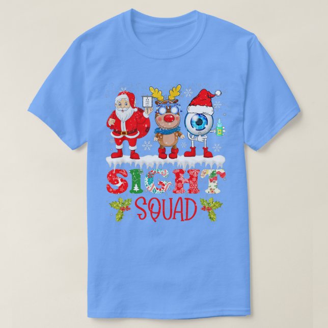 Camiseta Navidades del Escuadrón de Vista QbBX de Santa Sed (Diseño del anverso)