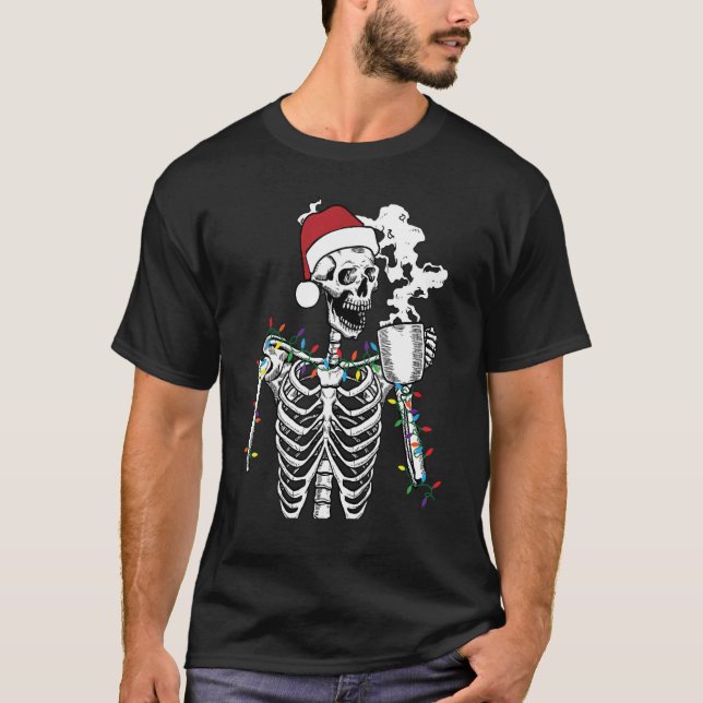 Camiseta Navidades del esqueleto de la AF, muertos pero ale (Anverso)