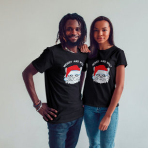 Camiseta Navidades del gato de vida silvestre Santa Claus