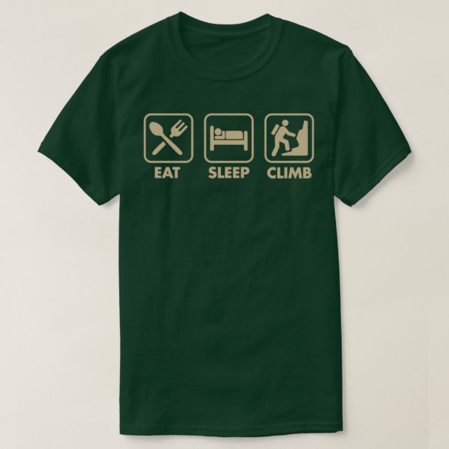 Camiseta Navidades del Gear de Escalada de Rock Funny Sleep (Diseño del anverso)