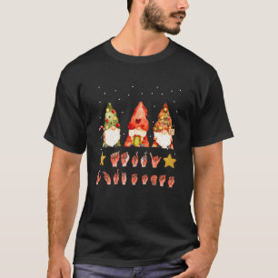 Camiseta Navidades del Gnome Hand ASL Rótulo Language 2021