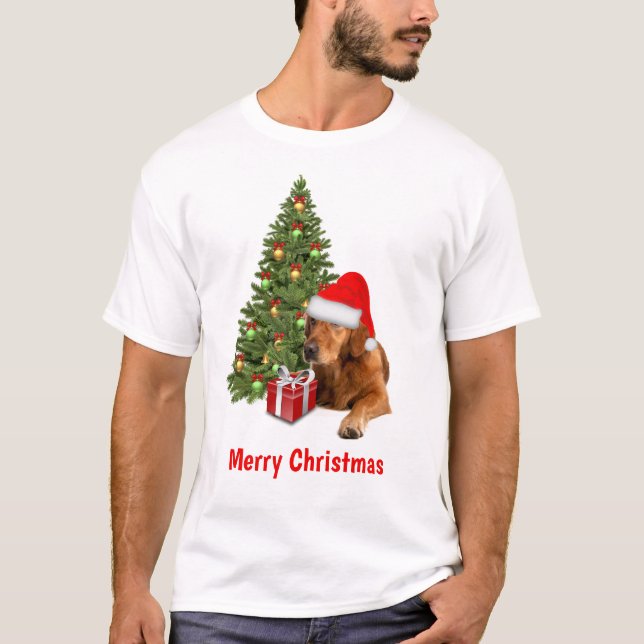 Camiseta Navidades del Golden Retriever Santa Dog (Anverso)