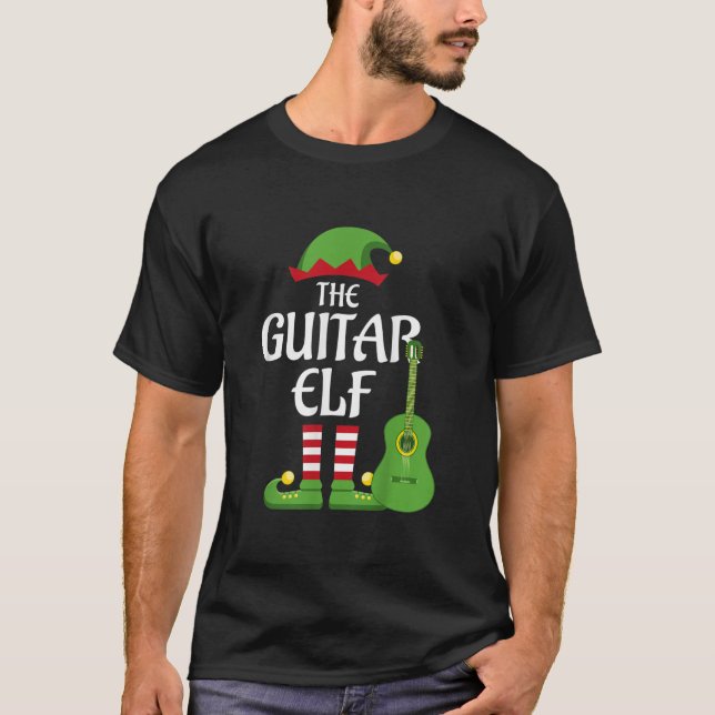Camiseta Navidades del grupo de coincidencia Guitar Elf Fam (Anverso)