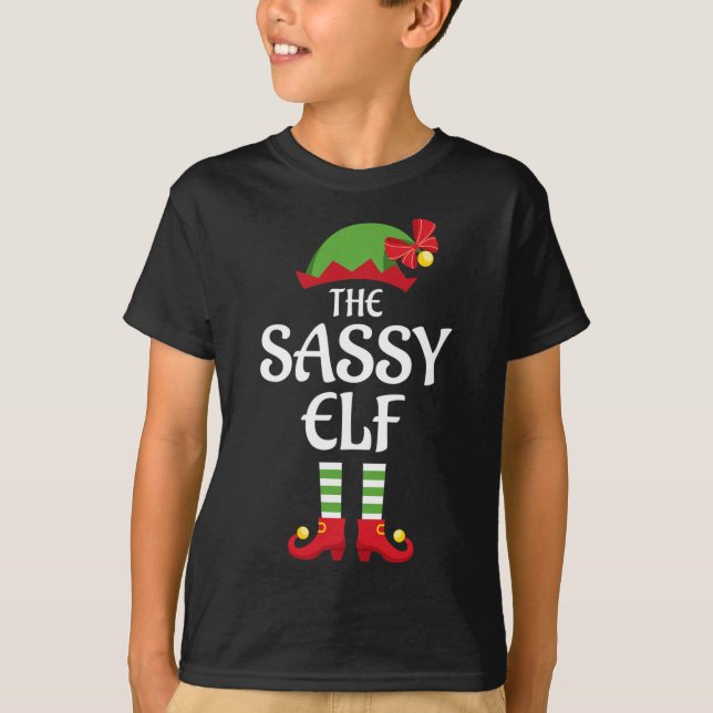 Camiseta Navidades del grupo de coincidencia Sassy Elf (Anverso)