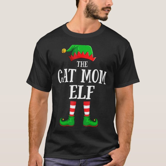 Camiseta Navidades del grupo familiar Cat Mom Elf (Anverso)