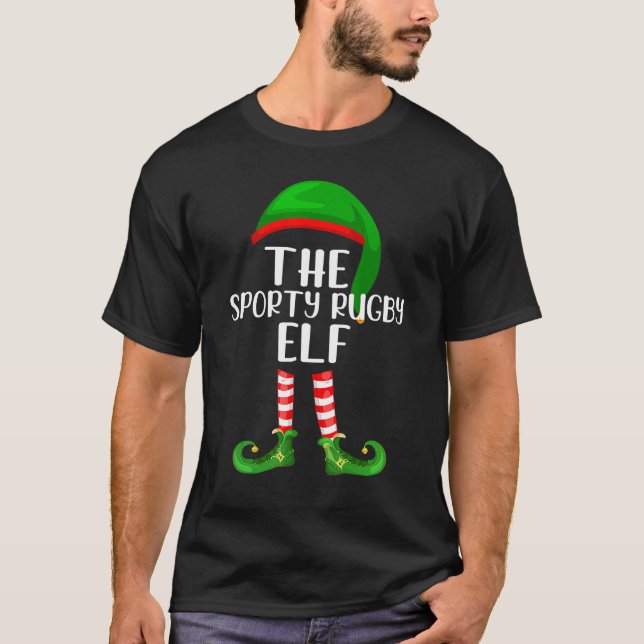 Camiseta Navidades del grupo familiar coincidente El rubgby (Anverso)