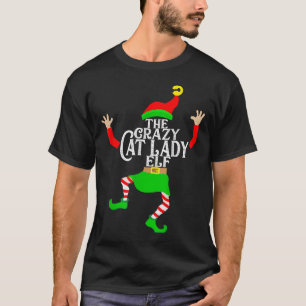 Camiseta Navidades del grupo familiar "Crazy Cat Lady Elf"