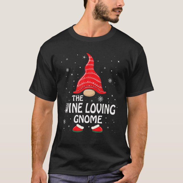 Camiseta Navidades del grupo familiar Gnome Amo al Vino (Anverso)