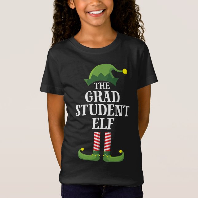 Camiseta Navidades del grupo familiar Grad Student Elf Mati (Anverso)