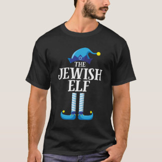 Camiseta Navidades del grupo familiar judío Blue Elf Mating