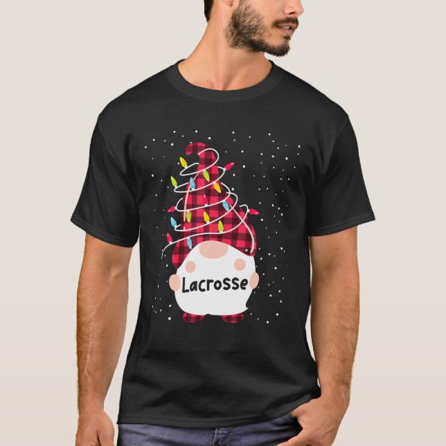 Camiseta Navidades del grupo familiar Lacrosse Gnome (Anverso)