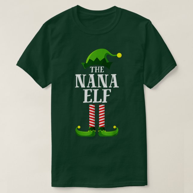 Camiseta Navidades del grupo familiar Nana Elf Matching Fie (Diseño del anverso)