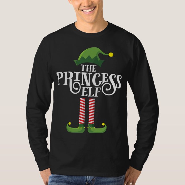 Camiseta Navidades del grupo familiar Princess Cute Elf (Anverso)