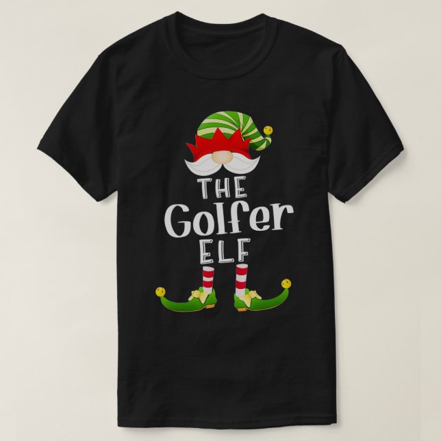 Camiseta Navidades del grupo Golfer Elf Funny Pajama Fiesta (Diseño del anverso)