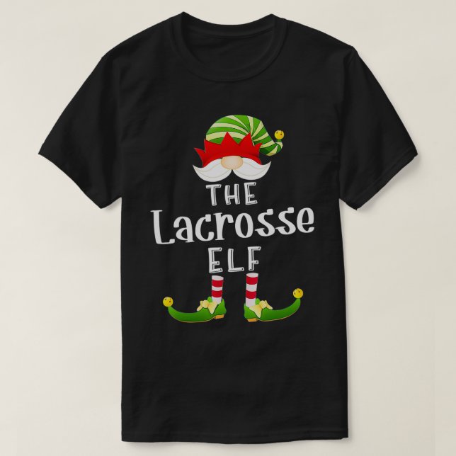 Camiseta Navidades del grupo Lacrosse Elf Funny Pajama Fies (Diseño del anverso)