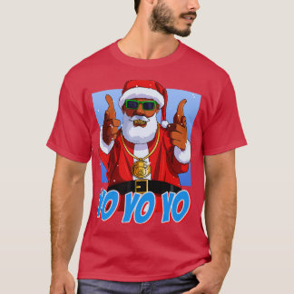 Camiseta Navidades del Hip Hop de Papá Noel Negro