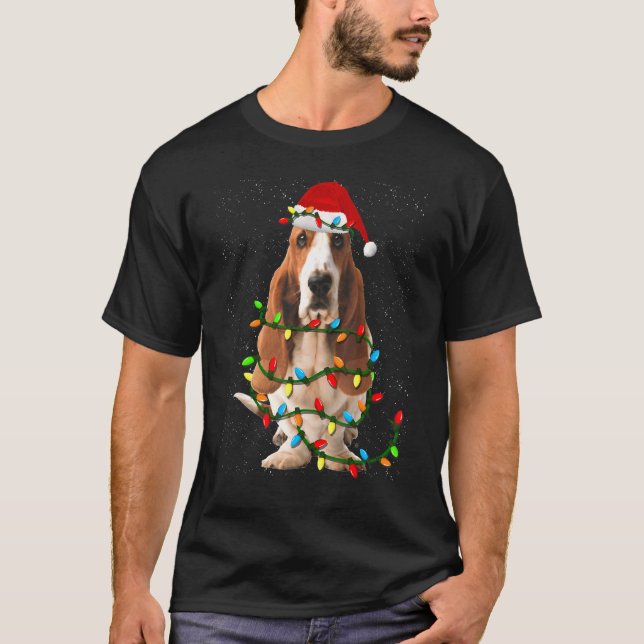 Camiseta Navidades del Hound Basset Funny Perro del Hound (Anverso)