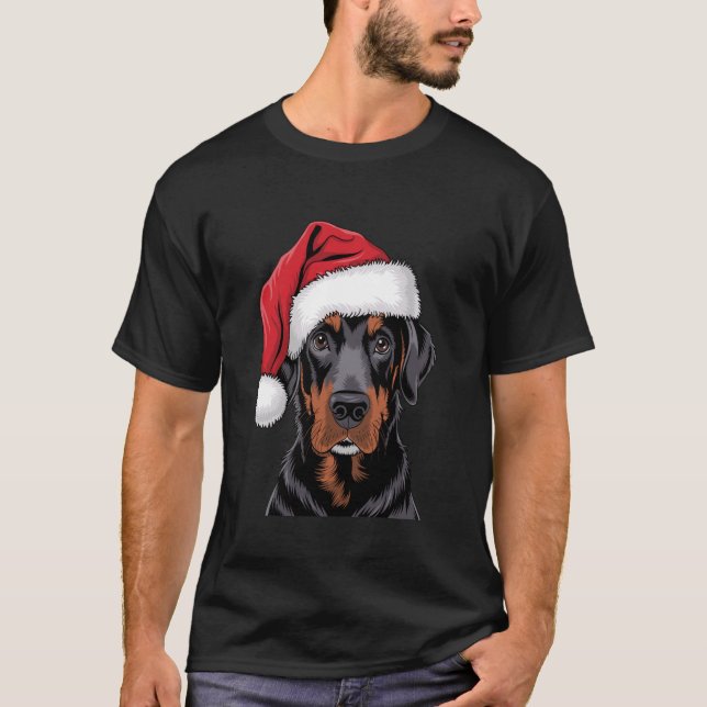 Camiseta Navidades del Laboratorio Santa Black Dog Labrador (Anverso)
