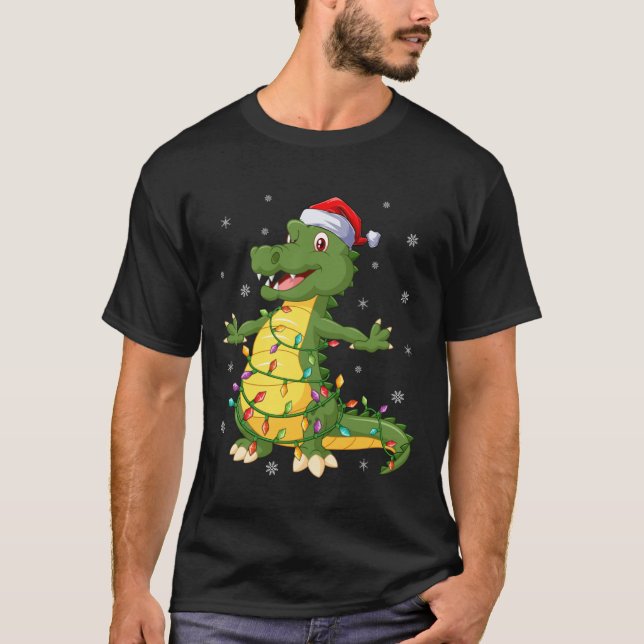 Camiseta Navidades del lagarto Santa Hat Light T-S Classic (Anverso)