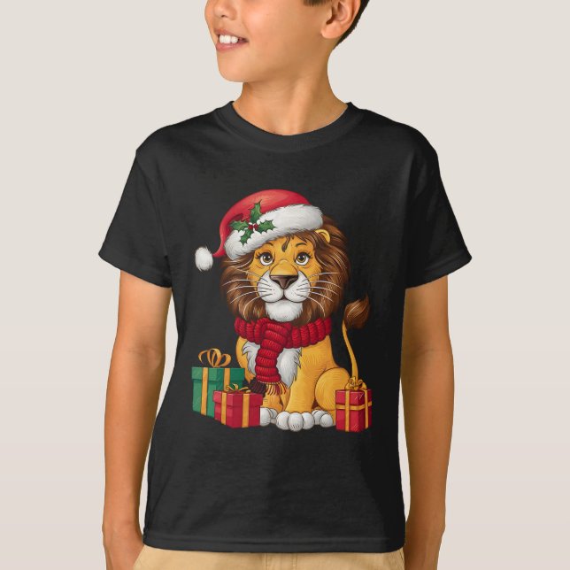 Camiseta Navidades del León Lover Xmas Holiday Santa Lion (Anverso)