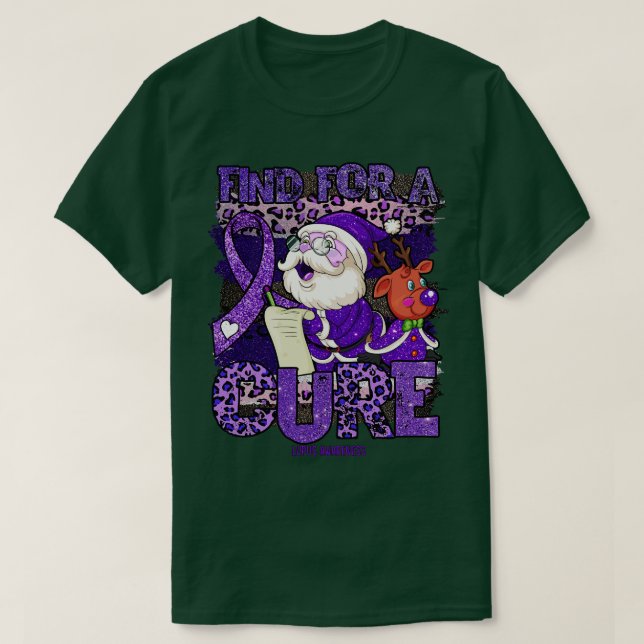Camiseta Navidades del leopardo de la conciencia sobre el L (Diseño del anverso)