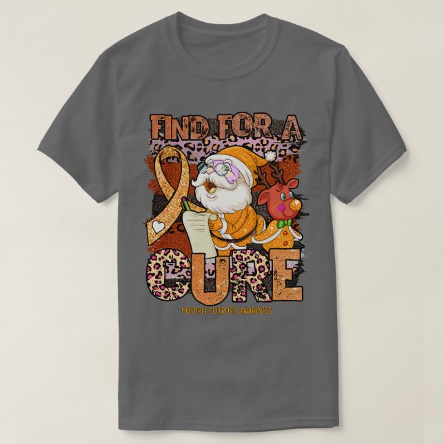 Camiseta Navidades del leopardo de la conciencia sobre la e (Diseño del anverso)