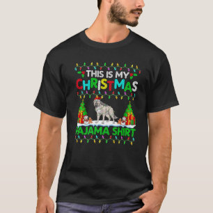 Camiseta Navidades del lobo: Navidad Santa Hat Pajama Shirt