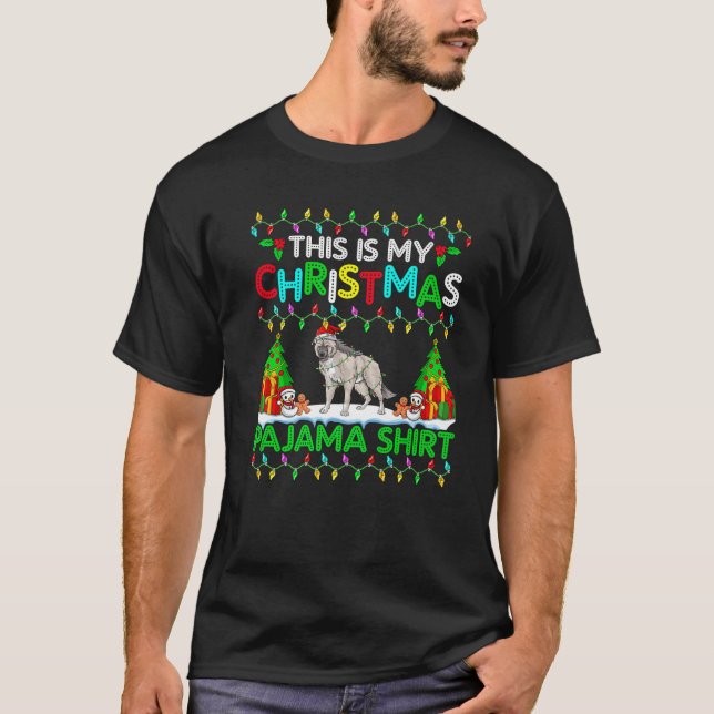 Camiseta Navidades del lobo: Navidad Santa Hat Pajama Shirt (Anverso)