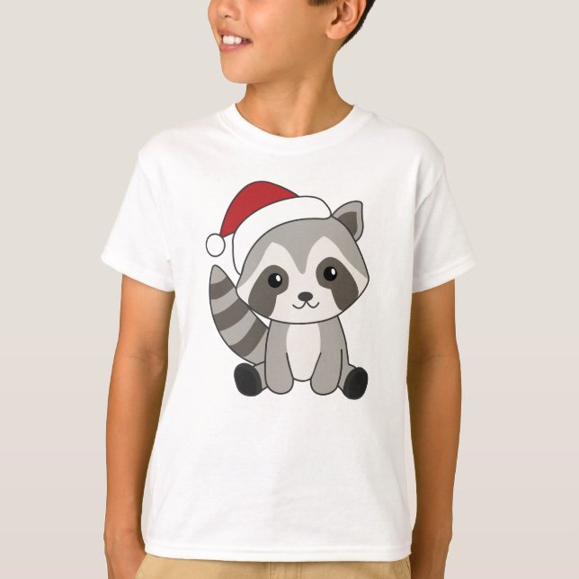 Camiseta Navidades del mapache Nieve Raccoons de invierno (Anverso)