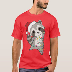 Camiseta Navidades del mapache Santa Clays Fairy Lights Rac