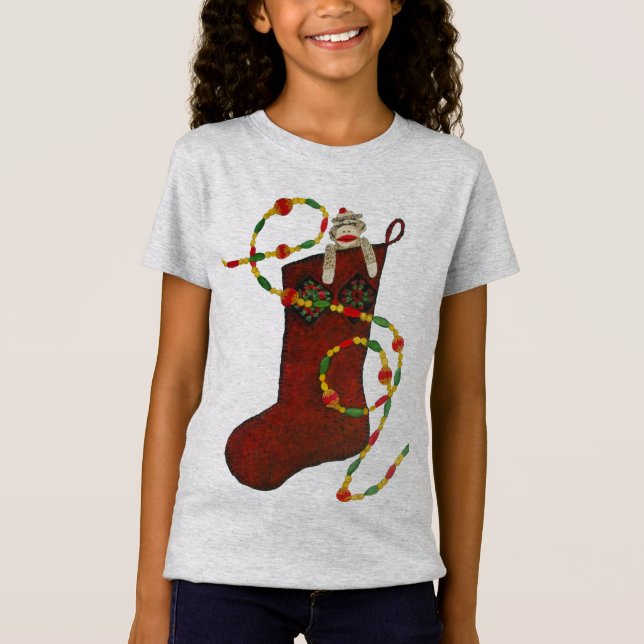 Camiseta Navidades del mono negro en llamas (Anverso)