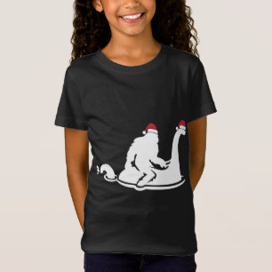 Camiseta Navidades del Monstruo de Bigfoot Riding Loch Ness