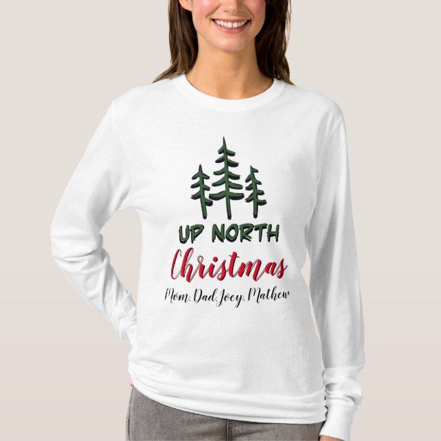 Camiseta Navidades del Norte, personalizable | evergreens (Anverso)