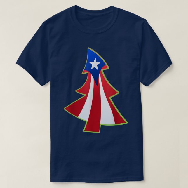 Camiseta Navidades del Orgullo Puerto Rico Navidad Bandera  (Diseño del anverso)