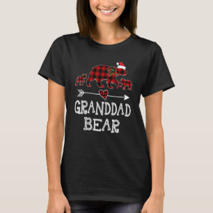 Camiseta Navidades del oso abuelo Pajama Red Plaid Buffalo 