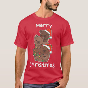 Camiseta Navidades del oso Árbol de Navidad Animales de oso