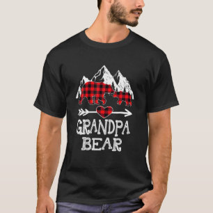 Camiseta Navidades del oso del abuelo Pajama Red Plaid Buff