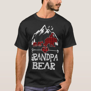 Camiseta Navidades del oso del abuelo Pajama Red Plaid Buff