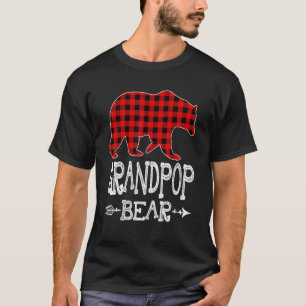 Camiseta Navidades del oso del abuelo Pajama Red Plaid Buff