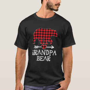 Camiseta Navidades del oso del abuelo Pajama Red Plaid Buff