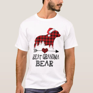 Camiseta Navidades del oso del abuelo Pajama Red Plaid Buff