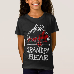 Camiseta Navidades del oso del abuelo Pajama Red Plaid Buff