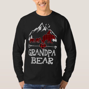 Camiseta Navidades del oso del abuelo Pajama Red Plaid Buff