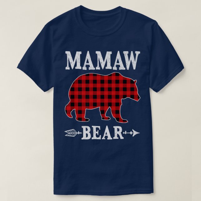 Camiseta Navidades del oso Mamaw Pajama Red Plaid Buffalo F (Diseño del anverso)