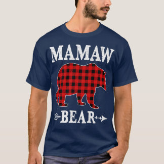 Camiseta Navidades del oso Mamaw Pajama Red Plaid Buffalo F