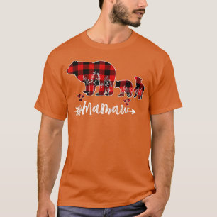 Camiseta Navidades del oso Mamaw Pajama Red Plaid Buffalo F
