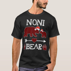 Camiseta Navidades del oso noni Pajama Red Plaid Buffalo Fa