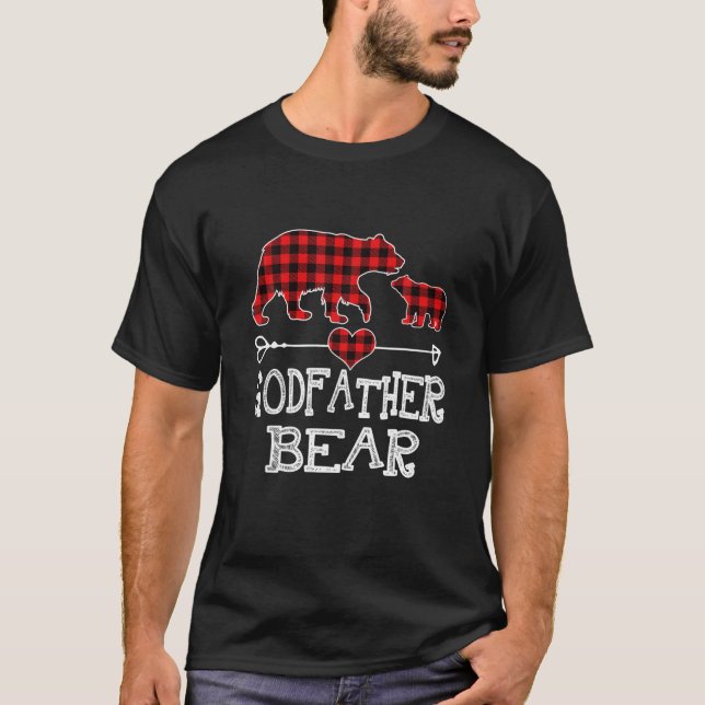 Camiseta Navidades del oso Pajama Red Plaid Buffalo (Anverso)