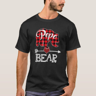 Camiseta Navidades del oso pimienta Pajama Red Plaid Buffal
